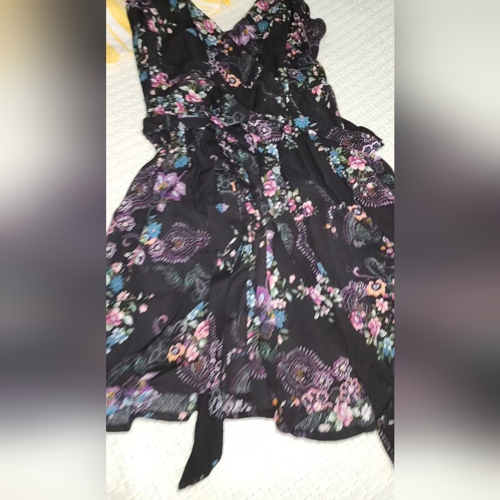 Black floral romper